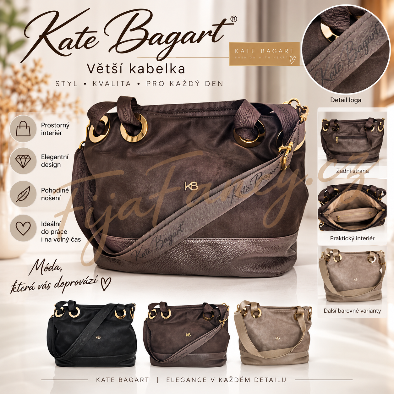Velká kabelka Kate Bagart – elegance a prostor pro každý den